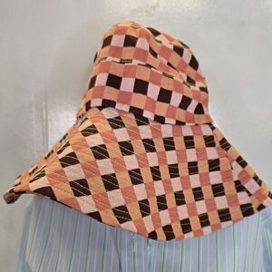 Find me now check wide brim Hat